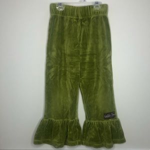 Matilda Jane Character Counts Collection | green velvet pants ruffle at bottom